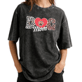 thumbnail image 1 of Dog Mom Heart Paw Print Graphic Wash Print Tshirt Graphic Tees Shirts Charcoal Relaxed Fit S-2XL Pet Lover Tops, 1 of 4
