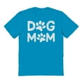 thumbnail image 1 of Dog Mom Humor Graphic Tropical Blue Men's Cotton T-Shirt, 1 of 1