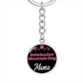 thumbnail image 1 of Dog Mom Keyring Entlebucher Mountain Dog Mama Circle Keychain Stainless Steel Silver Tone or Gold Tone, 1 of 12