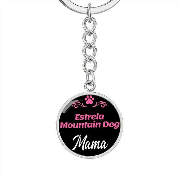Dog Mom Keyring Estrela Mountain Dog Mama Circle Keychain Stainless Steel or 18k Gold