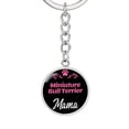 thumbnail image 1 of Dog Mom Keyring Miniature Bull Terrier Mama Circle Keychain Stainless Steel or 18k Gold, 1 of 12