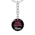 thumbnail image 1 of Dog Mom Keyring Polish Lowland Sheepdog Mama Circle Keychain Stainless Steel or 18k Gold, 1 of 12