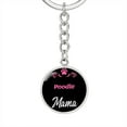 thumbnail image 1 of Dog Mom Keyring Poodle Mama Circle Keychain Stainless Steel or 18k Gold, 1 of 12