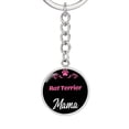 thumbnail image 1 of Dog Mom Keyring Rat Terrier Mama Circle Keychain Stainless Steel or 18k Gold, 1 of 12