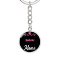 thumbnail image 1 of Dog Mom Keyring Saluki Mama Circle Keychain Stainless Steel or 18k Gold, 1 of 12