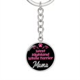 thumbnail image 1 of Dog Mom Keyring West Highland White Terrier Mama Circle Keychain Stainless Steel or 18k Gold, 1 of 12