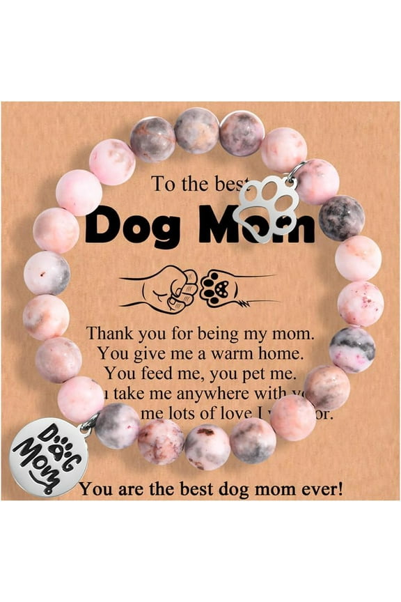 Dog Mom Ladies Gift, Paw Bracelet, Mother's Day Christmas Birthday Jewellery Gift for Dog Lovers and Dog Moms