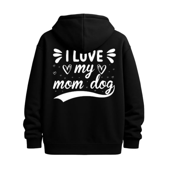 Dog Mom Love sweatshirt mens hoodies black Casual Solid Basic Hooded ...