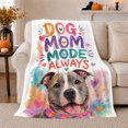 thumbnail image 1 of Dog Mom Mode Always Portrait, Sweet Graphic Style for Dog Moms, Pastel Heart Pet Quote and Mother's Day Gift, Cozy Flannel Blanket for Bedroom and Family Room, Pet Home Decor, 1 of 9