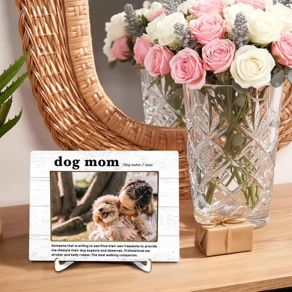 Dog Mom Picture Frame, Gifts for Pet Lovers, Photo Frame for Desk Tabletop Decor
