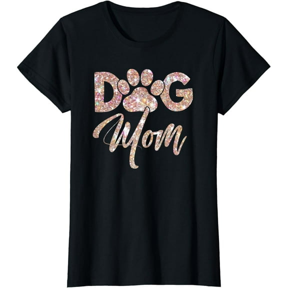 Dog Mom Shirts for Women Cute Letter Print Pet Lover Paw T-Shirt