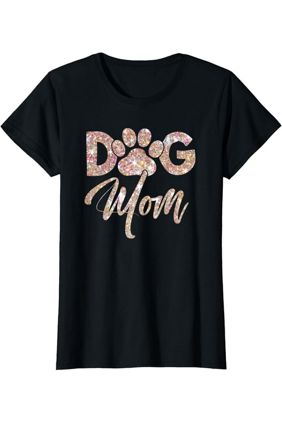 Dog Mom Shirts for Women Cute Letter Print Pet Lover Paw T-Shirt