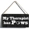 thumbnail image 1 of Dog Mom Sign Gift Farmhouse My Therapist Has Paws Wooden Hanging Sign Plaque Rustic Wall Art Decor for Home Decoration 12x6 Inch, 1 of 3
