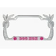 thumbnail image 1 of Dog Mom Style Palm Tree Heavy Duty Metal License Plate Frame Auto License Plate Frame/Car Accessories (Chrome/D.Pink), 1 of 6