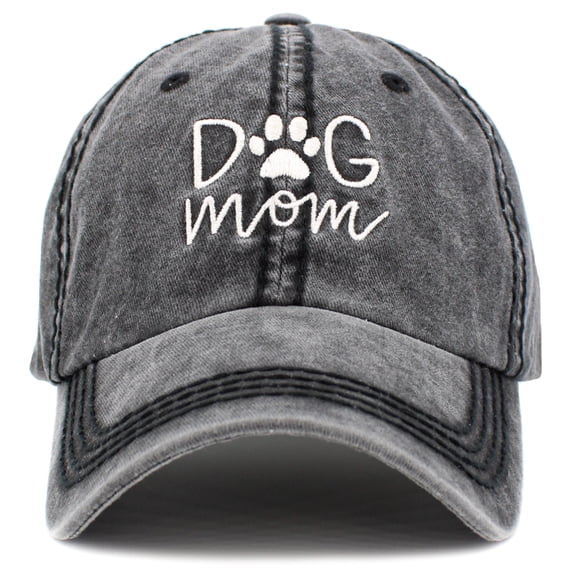 Dog Mom Vintage Washed Baseball Cap Hat Mens Womens Unisex Paw