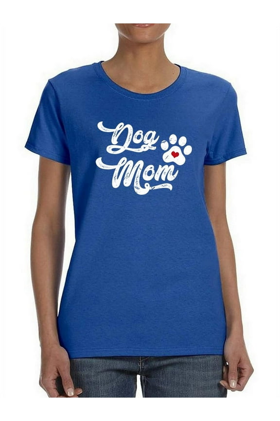 Dog Mom With Cute Paw Women T-Shirt, Female x-Large