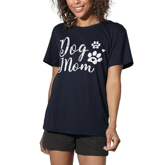 Dog Mom Women's Loose Fit Graphic T-Shirt – Casual Short Sleeve