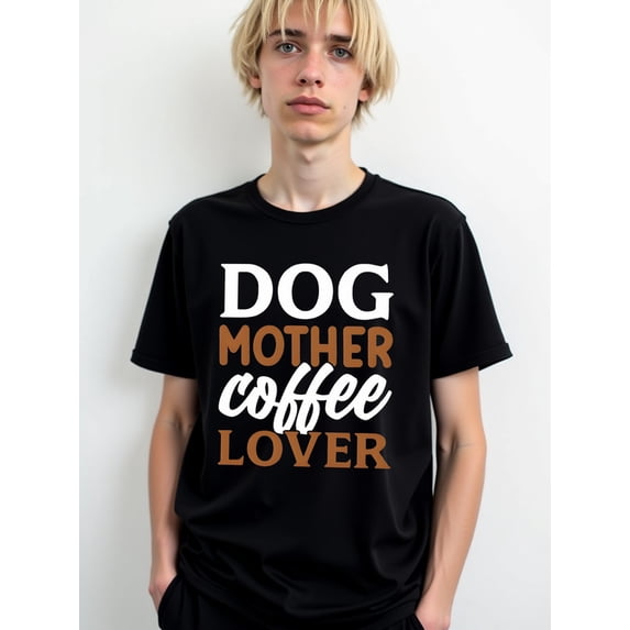 Dog Mother Coffee Lover Tee men t-shirts black summer elegantly Cool shirts, Funny shirts, t shirt Original Unisex Shirt Crewneck tshirts
