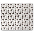 thumbnail image 1 of Dog Mouse Pad, Pug Portraits Traces Paw Print Background Canine Pet Illustration Mammal Animal, Rectangle Non-Slip Rubber Mousepad, Beige Brown Tan, by Ambesonne, 1 of 2