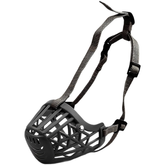 Dog Mouth Cover with Silicone Basket, Upgraded Reflective Black, Prevents Biting, Chewing, Licking, Adjustable Nylon Strap for Medium to Large Dogs, Size 5 Mouth Length for 3.5-4.3 in / 9-11 cm