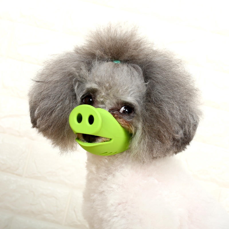 Dog Mouth Muzzle Muffle Mask Breathable Adjustable Funny Cute Pig Nose