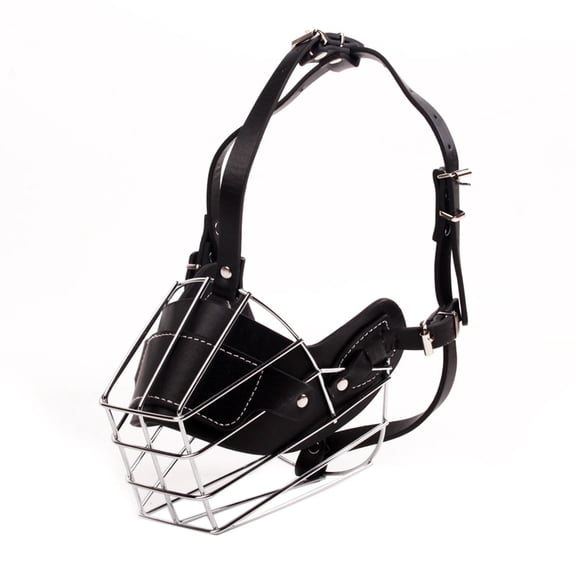 Dog Muzzle, Adjustable Durable PVC & Wire Basket Muzzle with Strap, Breathable Drinkable for Training, Anti - Biting, for Large and Extra Large Dogs - M Size