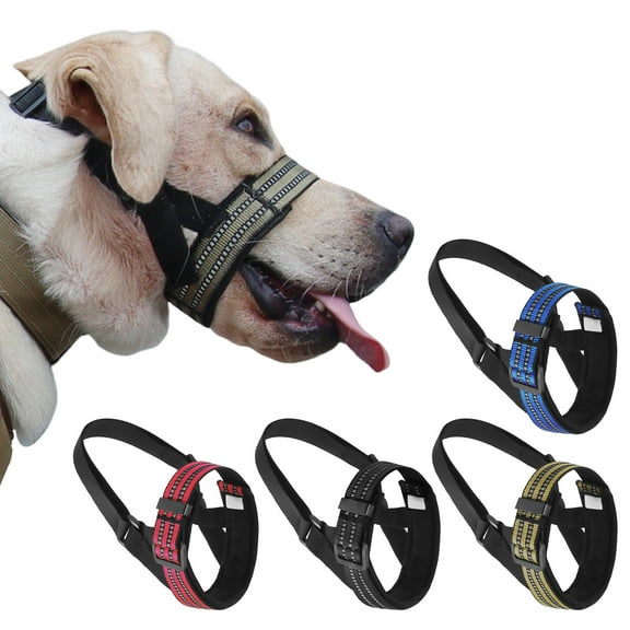 Dog Muzzle Adjustable Reflective Dog Halter Comfortable Easy to Use Pet Muzzle Leash for Outdoor Walk