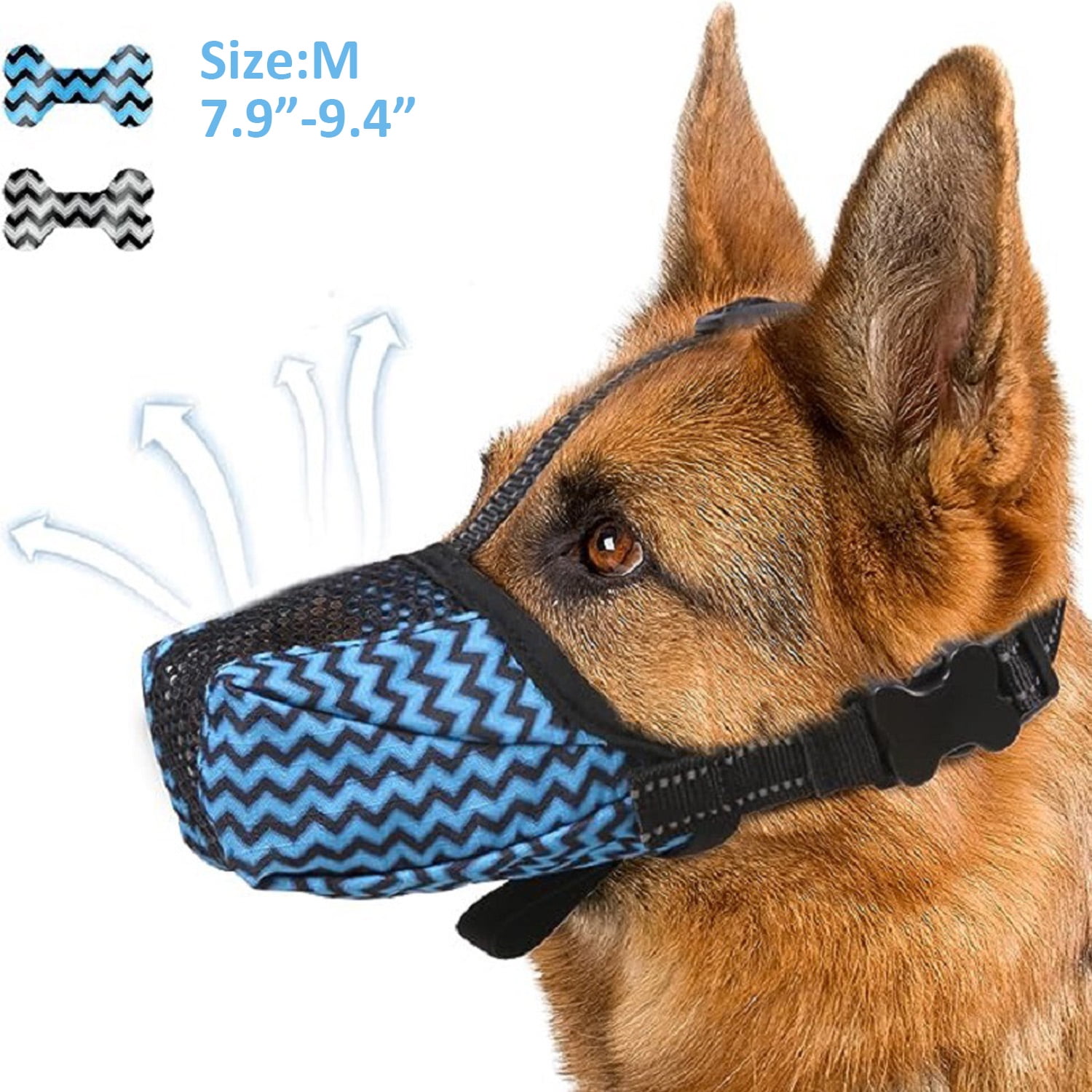 Dog Muzzle, Air Mesh Breathable Muzzle for Small Medium Large Sized