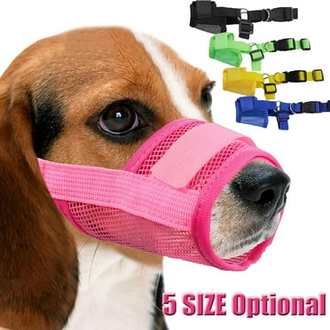 Dog Muzzle Anti Biting, with Comfortable Mesh Soft Fabric and Adjustable Strap, Suitable for Small, Medium Dogs