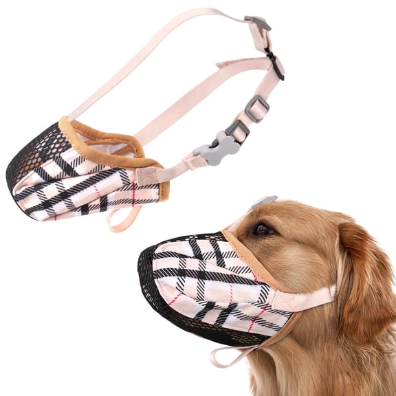 Dog Muzzle, Basket Air Muzzles for Large Sized Dogs Anti Chewing, Breathable Adjustable Muzzle for Labrador/Golden Retriever German Shepherd, etc, Suit for Grooming Vet Visits Allows Panting Drinking