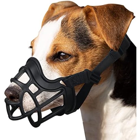 Dog Muzzle, Basket Muzzle Anti Biting Chewing, Sturdy Lightweight Cage Mouth Cover for Small Medium Large Sized Dogs, Allows Panting Drinking, Suitable for Grooming Trimming Training