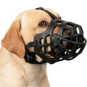 Dog Muzzle, Basket Muzzle with Movable Cover, Soft Cage Muzzle Prevents Biting, Chewing, Scavenging and Licking, Ideal for Small, Medium, Large Aggressive Dogs M
