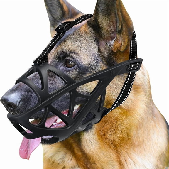 Dog Muzzle, Basket Muzzle for Biting, Chewing and Scavenging, Humane Cage Mouth Cover S