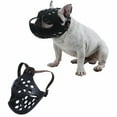 thumbnail image 1 of Dog Muzzle Breathable Anti Bite Anti Eating Short Snout Soft Rubber Safety Training Muzzle Adjustable Comfortable Walking Grooming Bark Control Pet Mask for Small Medium Dogs, 1 of 8