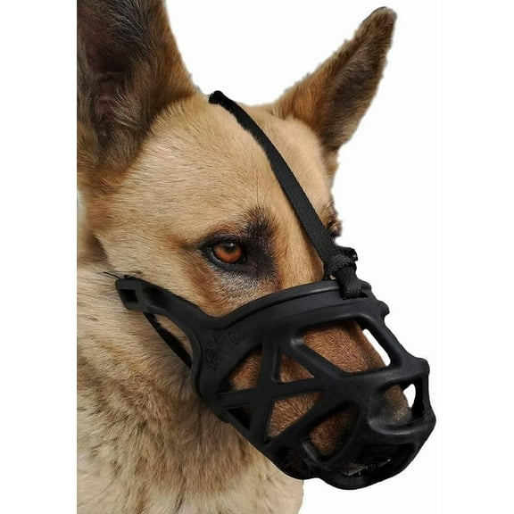Dog Muzzle, Breathable Basket Muzzles for Small, Medium, Large and X-Large Aggressive Dogs Beagle German Shepherd Doberman, Cage Mouth Guard Stop Biting Chewing for Grooming Training