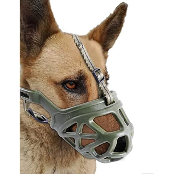 Dog Muzzle, Breathable Basket Muzzles for Small, Medium, Large and X-Large Aggressive Dogs Beagle German Shepherd Doberman, Cage Mouth Guard Stop Biting Chewing for Grooming Training