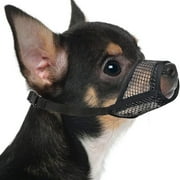 Dog Muzzle for Extra Small Dogs Soft Air Mesh Muzzles Anti & Prevent Biting Chewing Barking Reflective Ajustable Full Coverage Dog Mouth Guard Cover for Grooming Scavenging