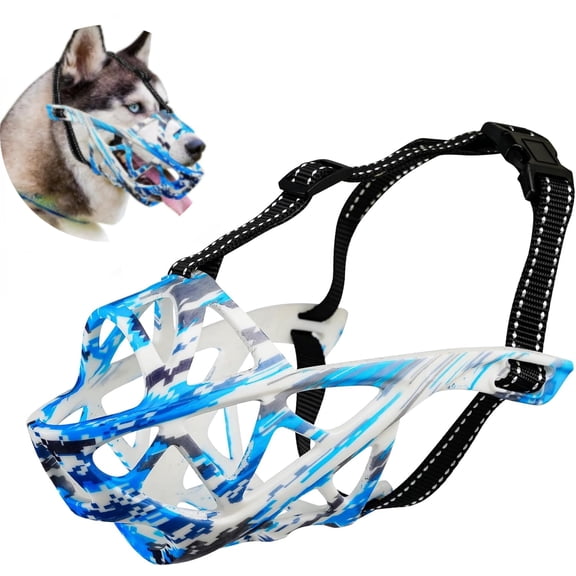 Dog Muzzle for Large Dogs, Breathable Basket Muzzles for Small, Medium and X-Large Aggressive Dog, dog muzzle，Allows Panting Drinking, Suitable for Grooming Trimming Training