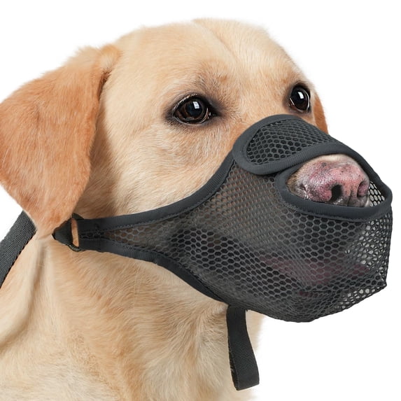 Dog Muzzle for Large Medium Small Dogs, Patented Mesh Muzzle to Prevent Biting Chewing Eating, Soft Mouth Guard with Front Opening Design for Drinking Panting