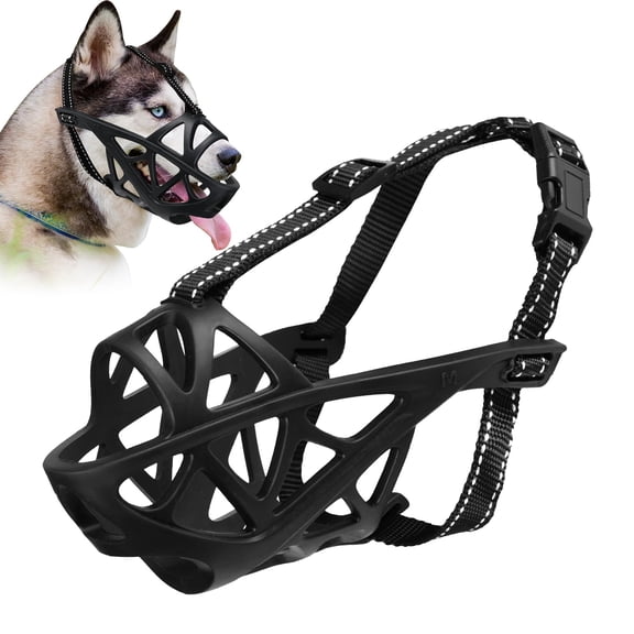 Dog Muzzle for Large Sized Dog - Medium Sized Dogs, Small Basket Muzzle to Prevent Biting - for Barking, Breathable, Allows Panting Drinking, Suitable for Grooming Training. (Black, XL)