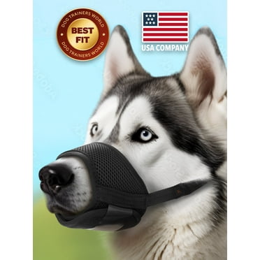 Dog Muzzle (Large), Soft & Comfortable Mesh Muzzle for Dogs, Safe Mouth Cover for Pet Training by Yes4Quality