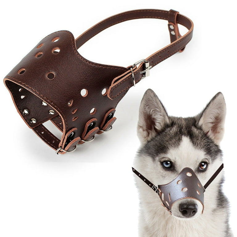 Dog Muzzle Leather Comfort Secure Anti Barking Muzzles for Dog Breathable and Adjustable Allows Drinking and Eating Coffee Walmart