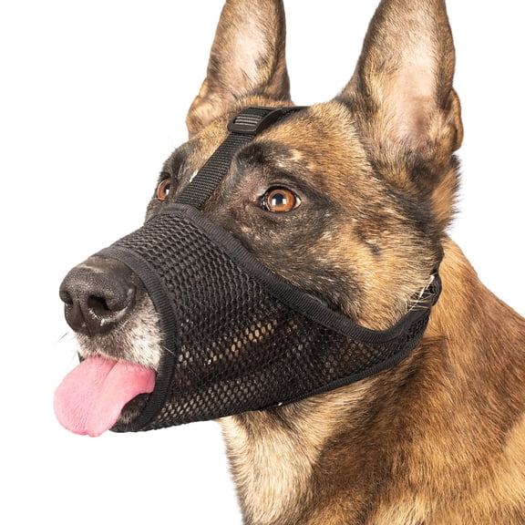Dog Muzzle, Mesh Muzzle for Large Medium Small Dogs, Soft Mouth Guard to Prevent Biting Chewing with Adjustable Head Strap, Perfect for Vet Visit