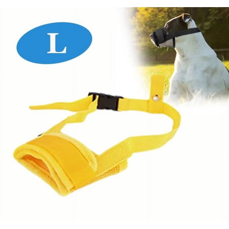 Dog Muzzle, Nylon Soft Dog Muzzle for Large Dogs, Breathable Mesh Dog Muzzle for Barking Biting and Chewing, Reflective Large Dog Muzzle with Adjustable Buckle