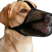Dog Muzzle, Patented Mesh Muzzles for Small Medium Large Dogs, Soft Covered Mouth Guard with Adjustable Straps, Prevent Biting Chewing and Licking