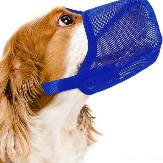 Dog Muzzle, Patented Mesh Muzzles for Small Medium Large Dogs, Soft Covered Mouth Guard with Adjustable Straps, Prevent Biting Chewing and Licking