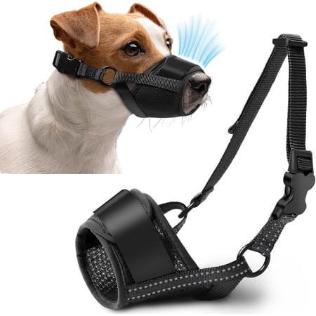 Dog Muzzle for Samll Medium Large Dogs, Soft Breathable Muzzle for Large Dog with Air Mesh, Adjustable Mouth Cover for Dogs Grooming, Muzzles to Prevent Biting Barking Chewing Allows Drinking(L)
