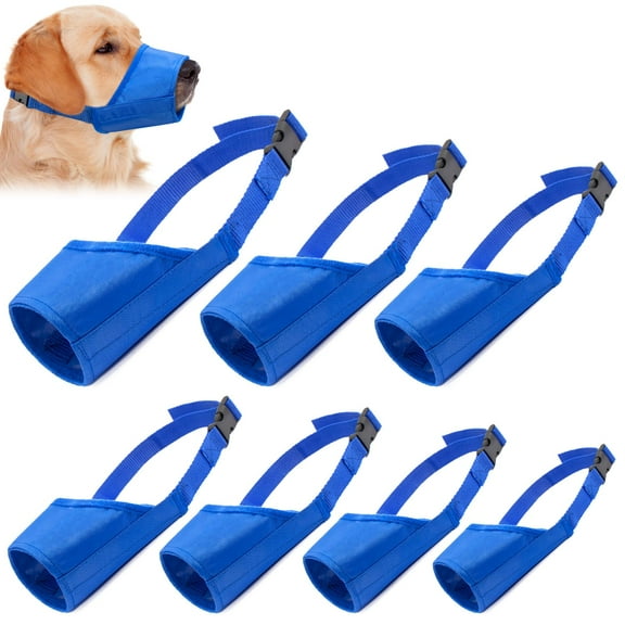 Dog Muzzle Set 7PCS Adjustable Breathable Mouth Cover for Biting Barking Small Medium Large Dogs