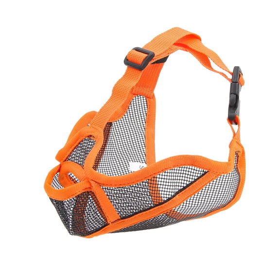 Dog Muzzle for Small Dogs, Small Dog Muzzle, Dog Barking, Mesh Fabric, Quick Release Buckle, Adjustable Straps, Orange, Xxs, 1 Pc, Pet Walking Training