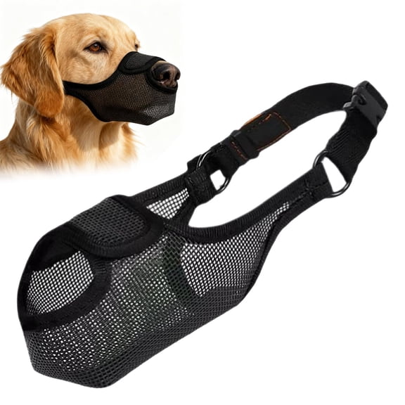 Dog Muzzle for Small Dogs, Soft & Breathable Air Mesh, Adjustable No-Bite Muzzle for Barking & Chewing, Open-Nose Design for Easy Breathing & Outdoor Comfort - Small